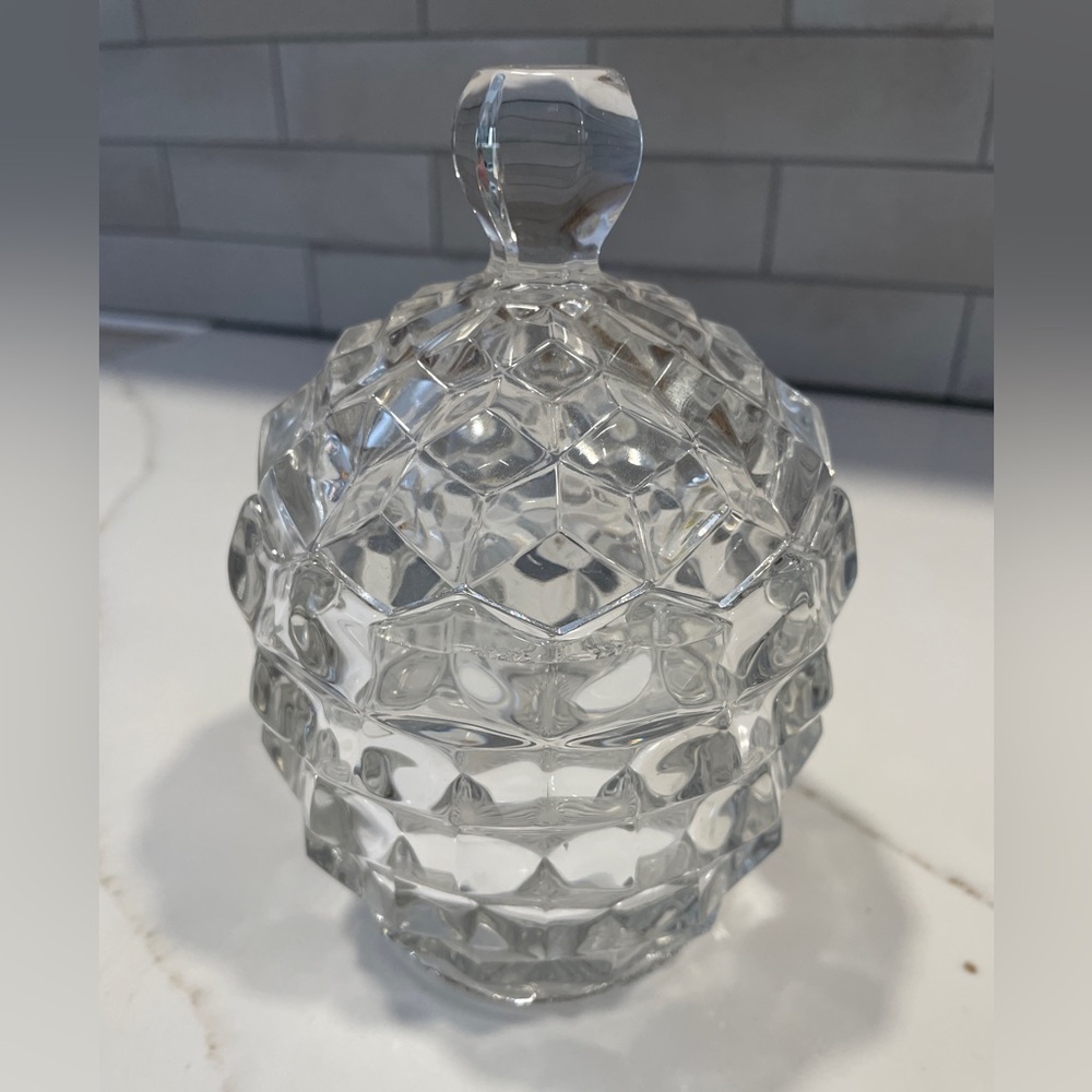 Fostoria America Cubist Candy Dish with Lid